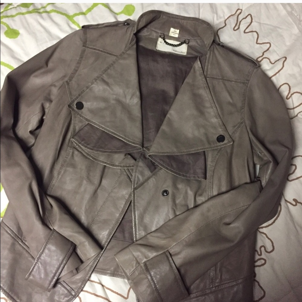 As seen on tv show… William Rast Taupe Leather Jacket